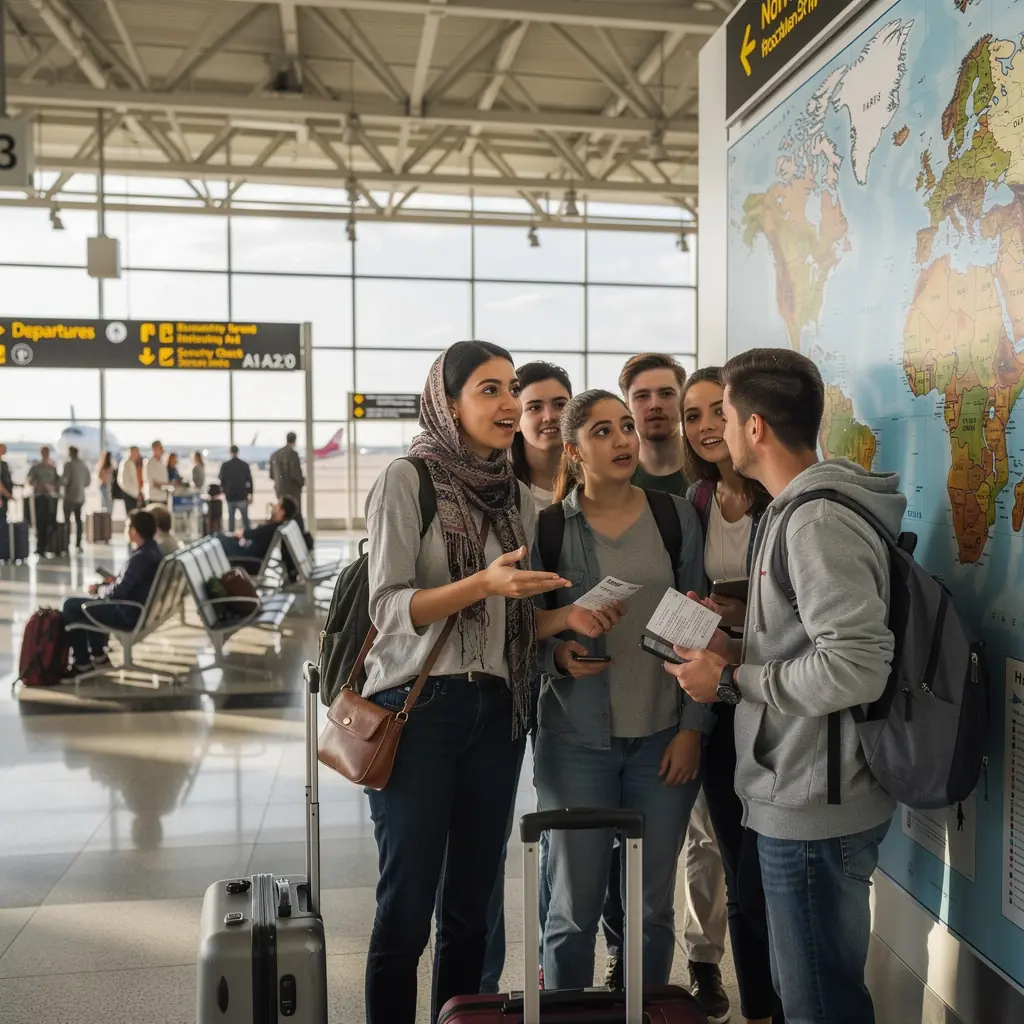 Uczniowie pracują w zespole, planując wyjazd i uwzględniając prognozę pogody.