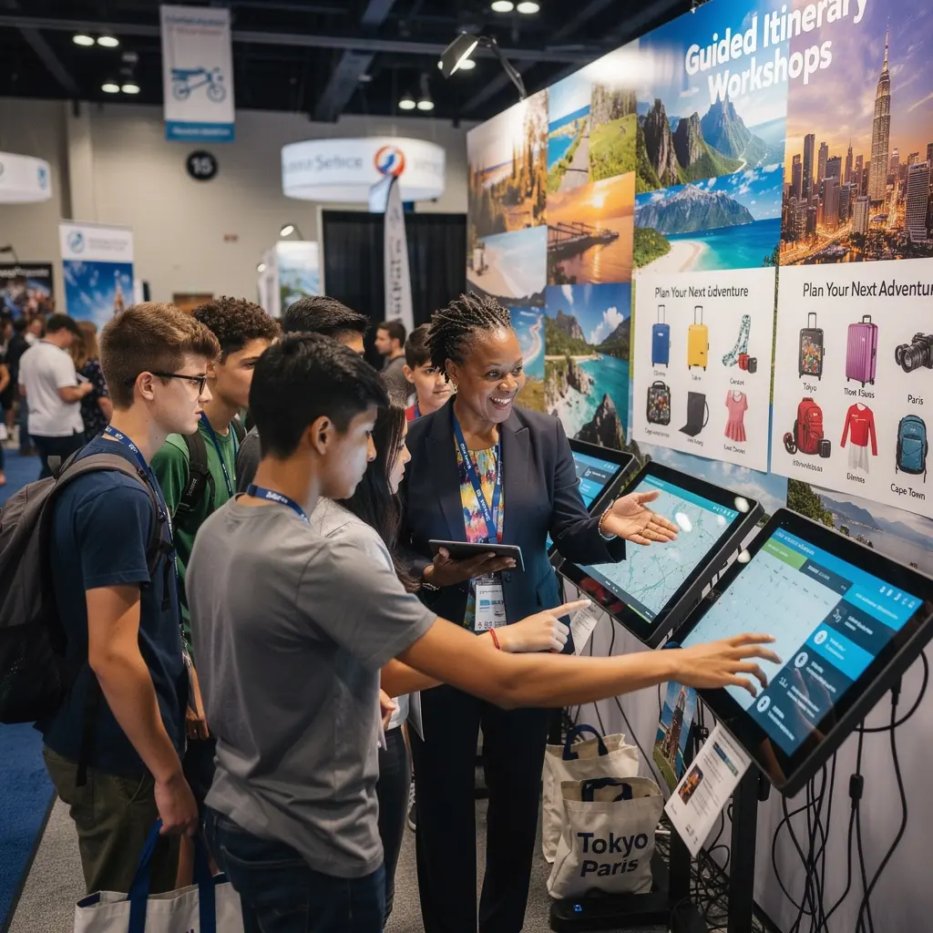 Mapa USA z zaznaczonymi popularnymi miejscami turystycznymi do odwiedzenia.